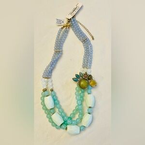 Robert Rose Blue and Green Beaded Necklace